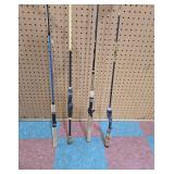 Set of Four Assorted Fishing Rods