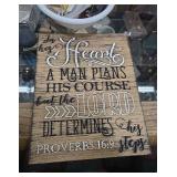 Decorative Proverbs 16:9 Wooden Wall Sign