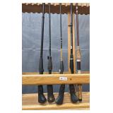 Collection of Six Vintage Fishing Rods