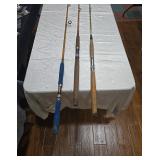 Set of Three Vintage Fishing Rods