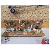Wooden Fishing Lure and Tackle Display Rack