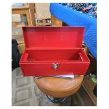 Vintage Red Metal Utility Tool Box