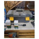 Large Grey Plastic Tool Box with Yellow Latches