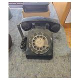 Vintage Black Rotary Dial Desk Telephone