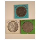 1882-O, 1886-P, and 1889-O Morgan Silver Dollar