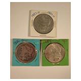 1883-O, 1886-O, and 1889-P Morgan Silver Dollar