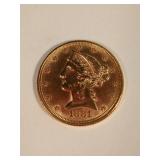1881-P Classic Head 5 Dollar Gold Coin