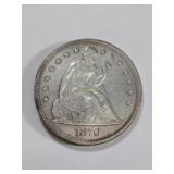 1870 Seated Liberty Silver Dollar Coin