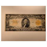1922 United States Twenty Dollar In Gold Coin Bill