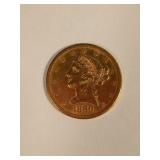 1880-S Classic Head 5 Dollar Gold Coin