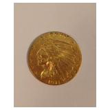 1911-P Indian Head Gold 2 1/2 Dollar Coin