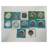 12 Silver Bust Half Dollars 1823-1838