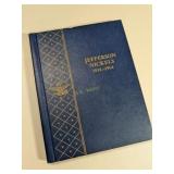 70 Jefferson Nickel Coins in Book - 1938 to 1964