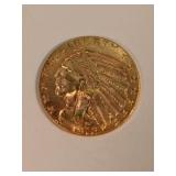 1912-P Indian Head Gold 5 Dollar Coin