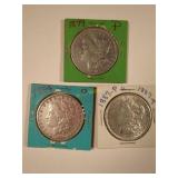 1879-P, 1884-P, and 1887-P Morgan Silver Dollar
