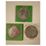 1879-P, 1885-P, and 1887-P Morgan Silver Dollar