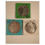 1881-O, 1884-O, and 1886-P Morgan Silver Dollar