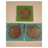 1881-S, 1884-O, and 1888-O Morgan Silver Dollar