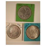1881-P, 1884-P, and 1886-P Morgan Silver Dollar