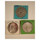 1880-O, 1885-P, and 1889-P Morgan Silver Dollar