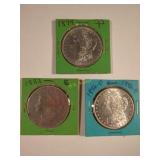 1879-P, 1883-S, and 1886-P Morgan Silver Dollar