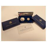 1997 Silver Dollar and Gold 5 Dollar Coin Set