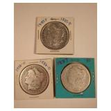 1885-P, 1886-O, and 1887-P Morgan Silver Dollar