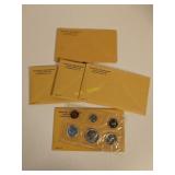 1959, Three 1963, 1964, U.S. Proof Coin Sets