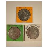 1880-S, 1883-P, and 1888-P Morgan Silver Dollar