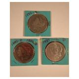 1882-S, 1885-P, and 1889-P Morgan Silver Dollar