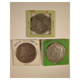1884-S, 1887-P, and 1889-O Morgan Silver Dollar