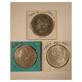 1881-O, 1885-O, and 1888-P, Morgan Silver Dollar