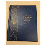20 Liberty Walking Half Dollar Coins in Book from