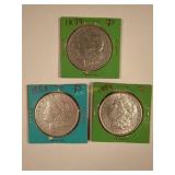 1879-P, 1883-P, and 1884-P Morgan Silver Dollar