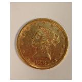 1881-P Liberty Head Gold 10 Dollar Coin