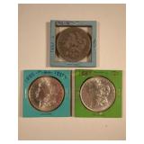 1882-S, 1885-P, and 1889-P Morgan Silver Dollar