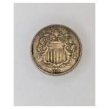1867 Shield Nickel Coin