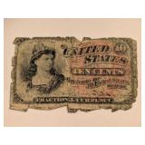 1863 United States Ten Cents Fractional Currency N