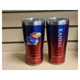 TWO KU Jayhawks Insulated Stainless Steel Tumbler