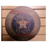 Houston Astros 12" Round Wooden Sign
