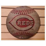 Cincinnati Reds 12" Round Wooden Sign
