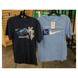TWO Large KC Royals T-Shirts, Dk. & Lt. Blue