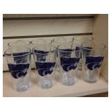 EIGHT K-State Wildcats Bar Glass