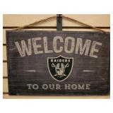 Las Vegas Raiders  "Welcome to Our Home" Wooden Si