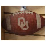 OU Sooners Football Shaped Wooden Sign