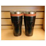 TWO Texas Longhorns Insulated Stainless Steel Tumb
