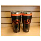 TWO OSU Cowboys Insulated Stainless Steel Tumbler