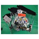 3 Pittsburgh Steelers Clear Plastic Zipper Pouch w