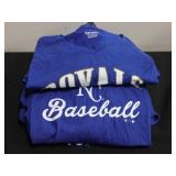6 KC Royals V-neck T-shirt, Blue, Brand: Fanatics