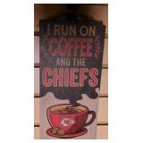 KC Chiefs Football Wooden Coffee Sign